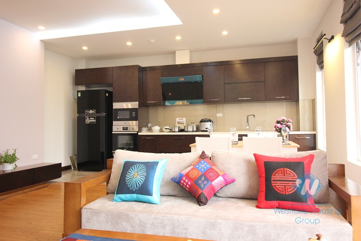 Modern spacious apartment for rent with top terrace and gym, Tay Ho, Hanoi